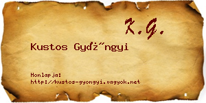 Kustos Gyöngyi névjegykártya