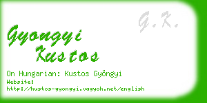 gyongyi kustos business card