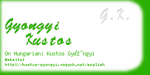 gyongyi kustos business card